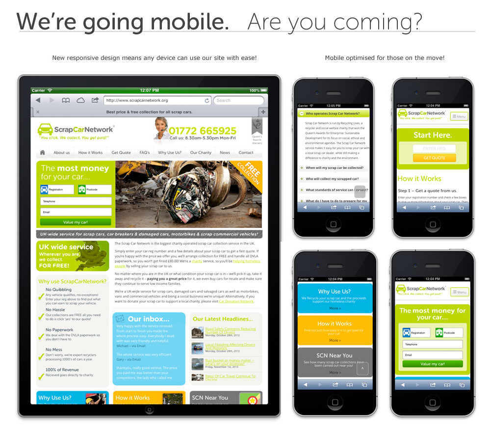 Scrap Car Network Mobile Website