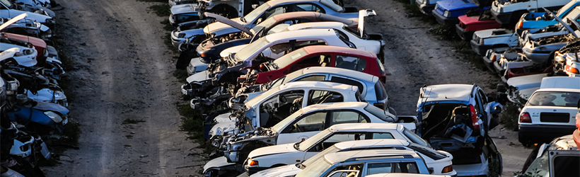 scrap cars at a scrap yard