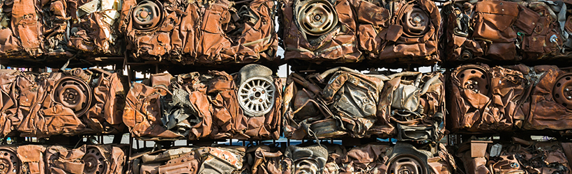 How do scrap metal recycling rates vary by region?