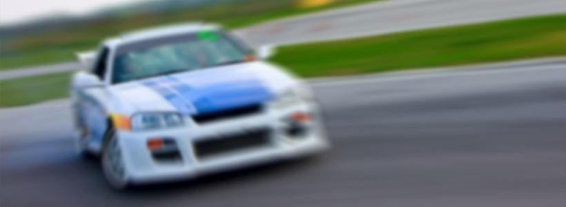 Blurred rally car