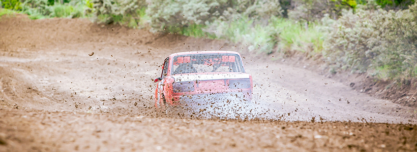 Car on rally track