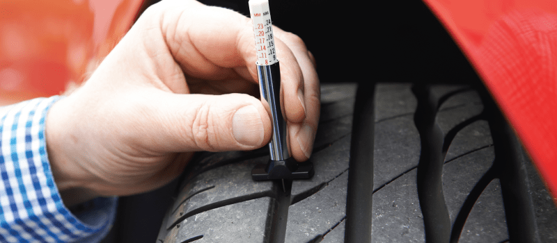 checking tyre pressure