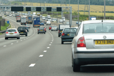 cars on motorway