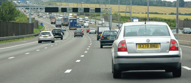 cars on motorway