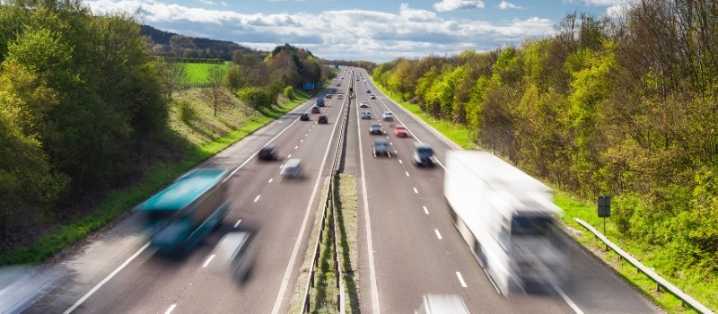 Cars on the motorway