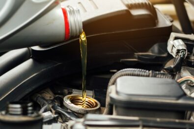 Pouring fluids into the car