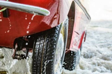 car in water