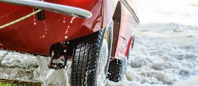 car in water