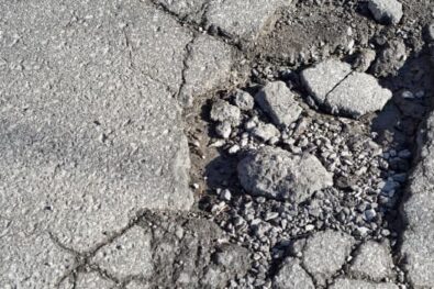 pot holes in road