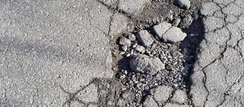 pot holes in road