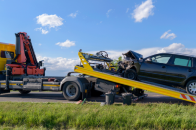 Car being scrapped