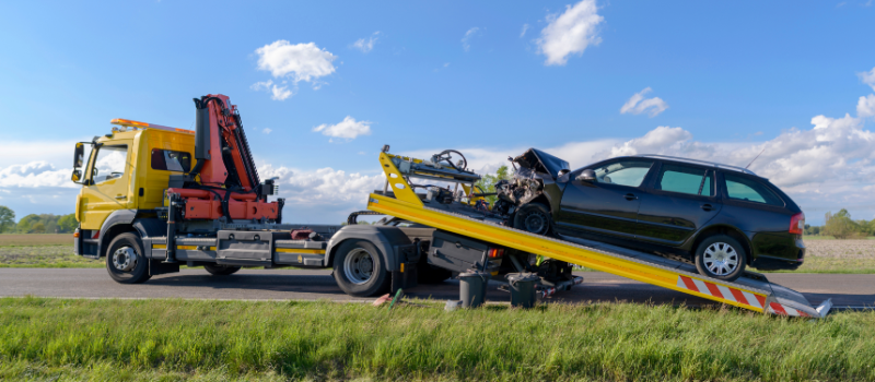 Car being scrapped