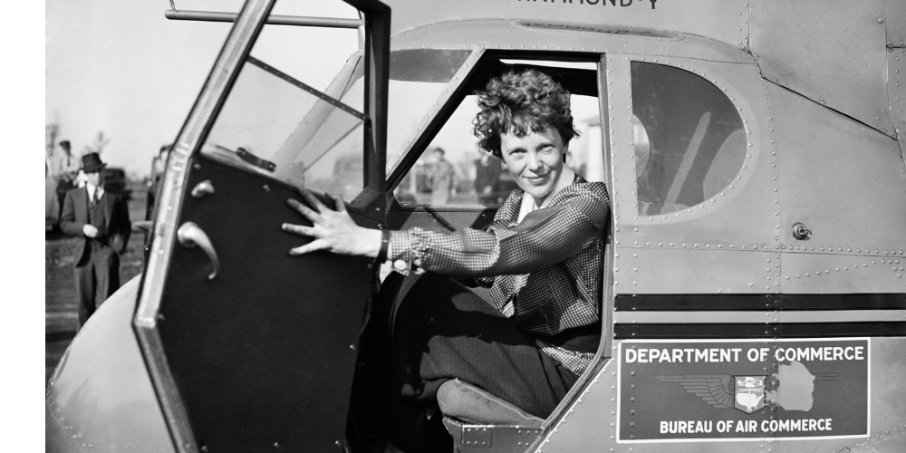 Vintage plane with smiling pilot 